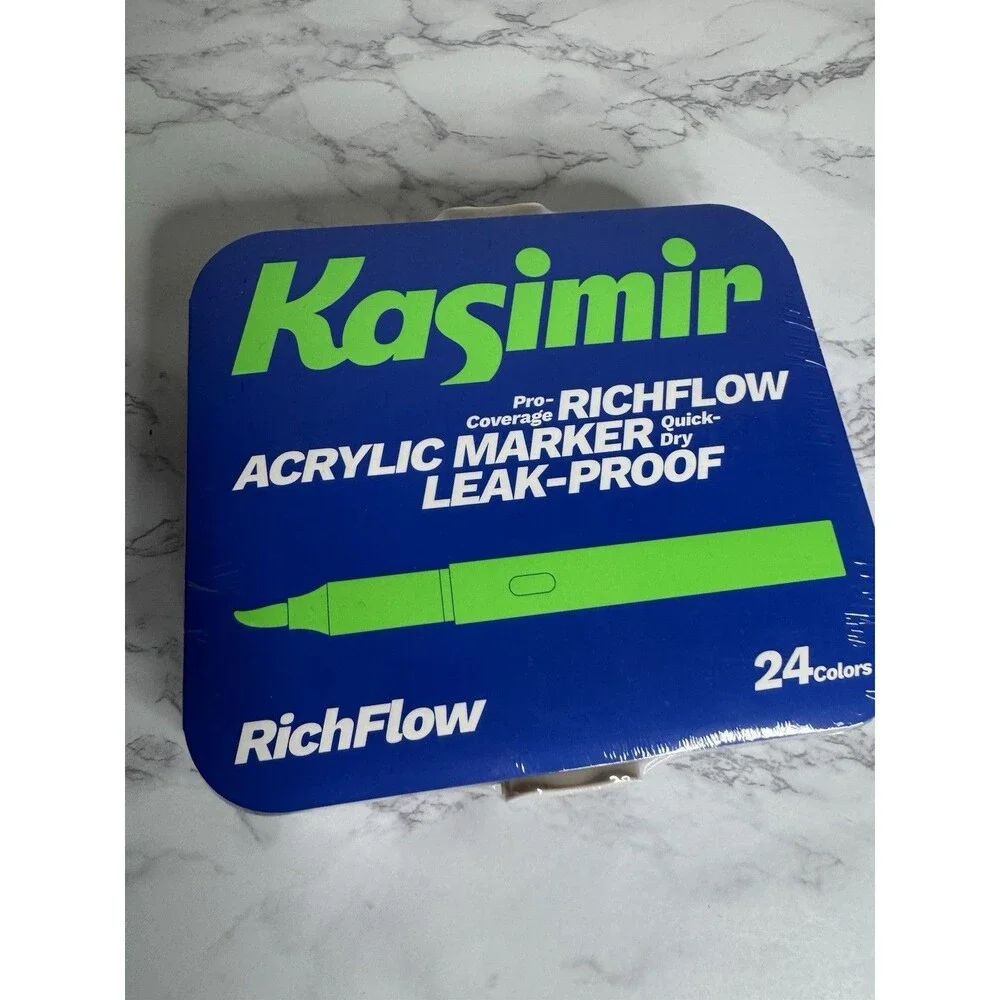 Kasimir RichFlow Acrylic Paint Marker Set, 24 Colors Multicolor, Quick-Dry